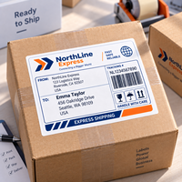 Étiquettes d'expédition pré-imprimées personnalisées, modèles de codes-barres d'adresses de coursier imprimables pour l'emballage logistique par transfert thermique