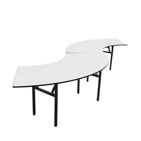 Table d'activités pliante rectangulaire et ronde en bois au design moderne, utilisée pour les mariages en plein air, les événements de restaurants