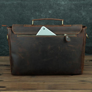 Maletín de Cuero Crazy Horse para Hombre, Marca Andong, Retro, de Piel Vacuna Genuina, Bolsa de Mensajero, para Portátil de 15.6 Pulgadas, Bolsos de Negocios - Product Image 4