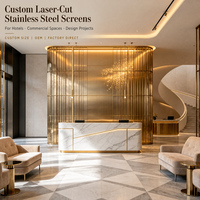 Paravents décoratifs en acier inoxydable découpés au laser, sur mesure, pour hôtel, hall moderne