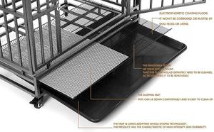 Ekstra büyük 38/42/46 inç ağır köpek sandık çiğnemek geçirmez kaçış geçirmez tekerlekler yıkılmaz plastik Metal çevre dostu için - Product Image 4