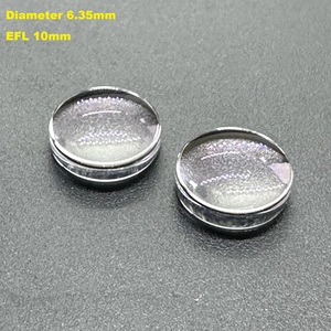Lentes Asféricas de Vidrio Óptico con Recubrimiento Antirreflectante, Diámetro Personalizable OEM de 6.35 mm, Distancia Focal de 10 mm para Iluminación Láser y LED - Product Image 1