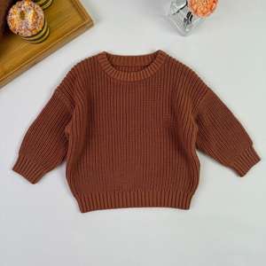カスタムニット子供冬セーターヴィンテージプルオーバーガールズボーイズ長袖ルーズトップベビーコットンセーター - Product Image 4