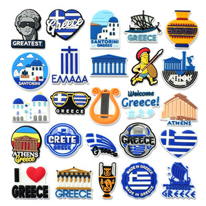Breloque de chaussure en PVC souple pour sabots, souvenir de voyage en Grèce, accessoire DIY, Santorin, Acropole, drapeau, vase, harpe, décoration de chaussures Grèce - Product Image 1