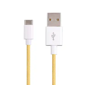 โรงงานโลโก้ OEM ขายร้อนจัดหาราคาดีไนลอนที่มีสีสันถัก usb a ถึง micro usb-c