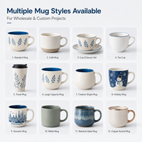 Taza de Café Apilable de Cerámica, Apta para Microondas, a Prueba de Fugas, para Uso Comercial en Cafeterías y Hoteles, Embalaje Seguro para Exportación