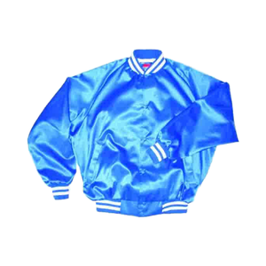 Vente en gros Streetwear formel veste universitaire en satin unisexe d'hiver pour hommes avec col montant et logo avant - Product Image 1