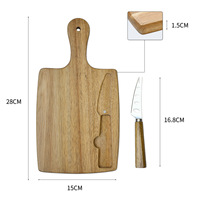 Plateau de service en bois massif artisanal avec porte-couteau intégré, ensemble professionnel de planches à fromage individuelles de petite taille