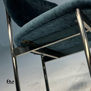 Modern Dark Green Velvet Dining <b>Chair</b> Curved <b>Back</b> Polished Silver Metal Legs for Restaurant Hotel - Product Image 5