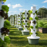 Tour de plantation verticale à 11 niveaux pour économiser de l'espace avec trous de culture, kit hydroponique pour herbes et légumes d'intérieur pour les jardiniers à domicile