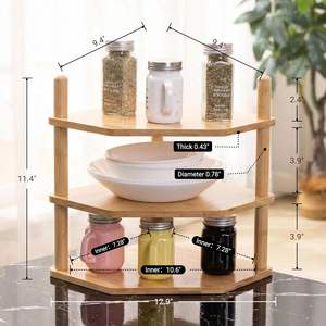 Estante Esquinero Expandible <span class=keywords><strong>de</strong></span> Bambú <span class=keywords><strong>de</strong></span> 3 Niveles WooFawn, Organizador <span class=keywords><strong>de</strong></span> Platos para Gabinete <span class=keywords><strong>de</strong></span> Cocina, Ajustable, Modular y Apilable (11.4 pulgadas) - Product Image 6