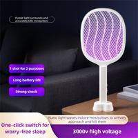 Matamoscas Eléctrico con Base de Carga, Raqueta Eléctrica Antimosquitos de 3 Capas para Oficina y Espacios Interiores, Venta al por Mayor