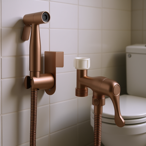 Spruzzatore bidet portatile da parete in ottone dal design minimalista per la pulizia del WC - Product Image 2