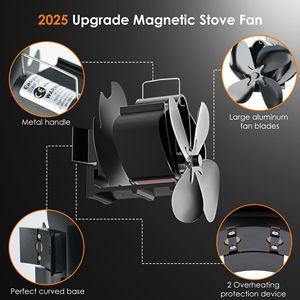 [En gros] Ventilateur <span class=keywords><strong>de</strong></span> poêle auto-alimenté à 5 pales en acier inoxydable durable pour poêle à granulés - Product Image 1
