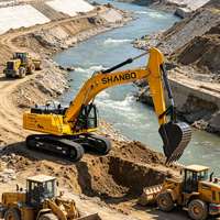 Excavatrice fiable 380 CV, approvisionnement direct usine, pelle sur chenilles robuste 37 tonnes pour le creusement de fondations de ponts