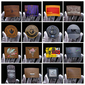 Индивидуальные кожаные нашивки на клеевой основе, экологичные, 3D-тисненые этикетки для одежды, мягкие, из натуральной кожи, для пошива джинсов, головных уборов и аксессуаров - Product Image 4