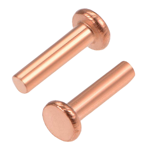 Sac de 5 à 10 pièces, rivets solides à tête plate en cuivre de haute qualité, prix d'usine, tailles assorties M1.5-M8, grade 4.8 GB109 - Product Image 1