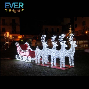 Trineo de <span class=keywords><strong>Renos</strong></span> <span class=keywords><strong>Navideños</strong></span> de PVC de Tamaño Real <span class=keywords><strong>con</strong></span> Luz LED e Impermeabilidad IP65 para Decoración de Jardines y Paisajes - Product Image 2