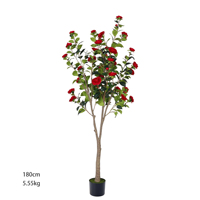 Planta Artificial de Camelia en Maceta de Plástico de 3 a 6 pies para Decoración de Interiores, Oficina, Jardín, Hogar, Árboles Artificiales, Plantas Artificiales
