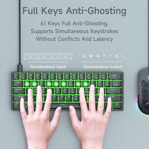 Teclado mecánico para juegos 60 por ciento Mini teclado blanco duradero ergonómico para juegos con interruptores rojos - Product Image 2