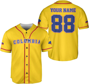 Camisetas de Béisbol Estilo Jersey Columbia, Impresión Bajo Demanda, Uniformes de Béisbol OEM, Jersey de Béisbol con Botones - Product Image 2