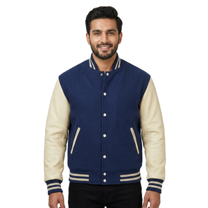 High Quality Letterman Varsity <b>Jackets</b> Wool Body Genuine Leather Sleeves Winter Wear <b>Smart</b> and Stylish Men's <b>Jacket</b> 2025 - Product Image 1