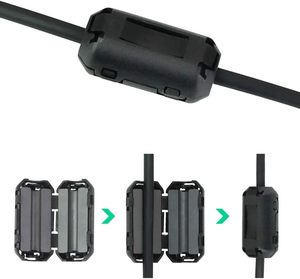 Nucleo in <span class=keywords><strong>Ferrite</strong></span> Clip-On per la Soppressione di <span class=keywords><strong>EMI</strong></span>/<span class=keywords><strong>RFI</strong></span> per Cavi USB e di Alimentazione - Product Image 1