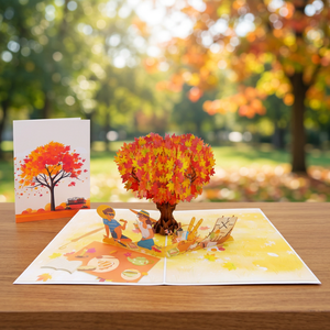 Best Seller Autumn Tree Pop up Card Tree Custom Design Handicraft <b>Paper</b> Crafts Floral <b>Pattern</b> Vietnam Gifts Viet-craft Hanoi - Product Image 1