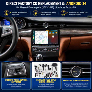 เครื่องเล่นดีวีดีในรถยนต์ระบบ Android 14 ขนาด 10.1 นิ้ว หน้าจอ IPS รองรับ Wireless CarPlay ระบบนำทาง GPS สำหรับรถยนต์ Maserati Quattroporte ปี 2013-2017 - Product Image 5