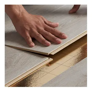 Piso de madeira laminado Hdf para piso de parquet de azulejos com design antiderrapante acessível