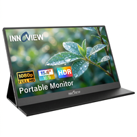 Moniteur externe portable IPS mat de 15,6 pouces, 60 Hz, FHD 1080P, angle de vision de 178 degrés, type C, housse de protection en cuir PU, fonction de protection des yeux