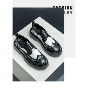 Chaussures décontractées et habillées grande taille 2026, à rivets, en PU artificiel, à bout pointu, à lacets avant, à semelle épaisse, style barbier - Product Image 5