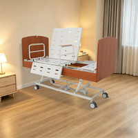 Lit d'hôpital pliant en acier pour soins à domicile ANY HOME CARE avec fonction rotative, lit de soins à domicile peu encombrant, garantie 1 an