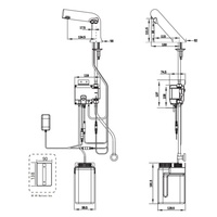 Robinet automatique sans contact à double capteur en laiton et distributeur de savon et d'eau 2-en-1 pour lavabo de salle de bain