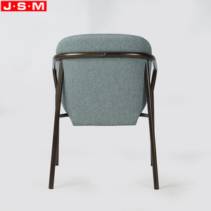 เก้าอี้รับประทานอาหารหรูหราหุ้มเบาะสีเขียวสไตล์ยุโรปพร้อมขาโลหะเก้าอี้รับประทานอาหารสีดำแบบสบายๆ - Product Image 4