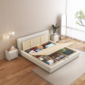 Usine garçon <span class=keywords><strong>fille</strong></span> matelas pouf stockage <span class=keywords><strong>lit</strong></span> ensemble ascenseur peluche cuir tissu plate-forme haut-rembourré cadre en bois enfants dessin animé lits - Product Image 5