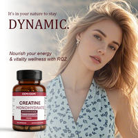 Capsules de créatine monohydrate à marque privée OEM/ODM, vitamines B12 et B6, 60 capsules végétaliennes pour adultes, complément énergétique, 2 capsules par portion