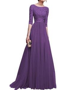New Fashion Spring Autumn Women Sexy <strong>Chiffon</strong> Lace O-neck Half Sleeve Long <strong>Dress</strong> Mesh Party Evening Clothes <strong>Casual</strong> <strong>Dress</strong> - Product Image 6