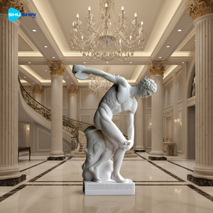 Estatua Clásica de Mármol de Discóbolo de Miron, Diseño Europeo Hecho a Mano, para Uso en Interiores, Jardines e Iglesias - Product Image 4