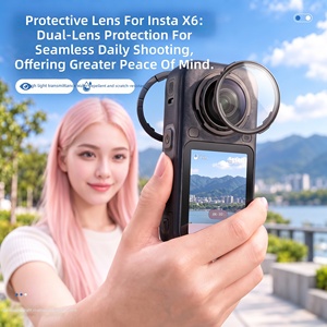 Protecteur d'objectif panoramique pour Insta360 X6, verre trempé HD, anti-rayures, couvercle de protection, ensemble de 2 pièces, accessoire pour appareil photo, vente en gros - Product Image 4