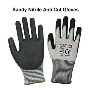 Logotipo personalizado Gris Negro PU Recubierto Anti Corte Resistente Nivel 5 Ant No Cut Guante Anti-Corte Guantes de construcción anticorte para carpintero - Product Image 5
