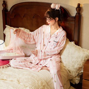 Conjunto de Pijama de Algodón para Mujer, Manga Larga, Primavera y Otoño, Estilo Hogareño, OEM, Marca United <span class=keywords><strong>Mary</strong></span> Cat - Product Image 3