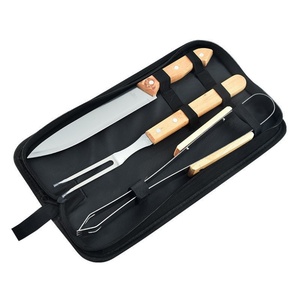 Wholesale Stainless Steel BBQ Grill Tools Set Cooking Tools Wooden Grilling Accessories <b>Kit</b> for Outdoor Camping - Product Image 3