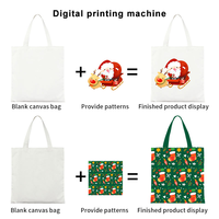 Sac cadeau de Noël imprimé avec logo personnalisé, sac en toile de coton uni, sac de shopping, sac fourre-tout de Noël