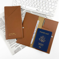 Porte-passeport en cuir PU pour homme et femme, nouveau, avec clip pour billet d'avion et protection pour passeport de voyage