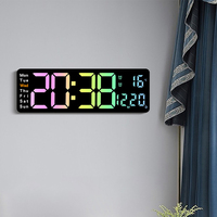 Reloj de Pared Electrónico de 13 Pulgadas para Decoración del Hogar, Reloj de Pared Inteligente LED de Arte Moderno para Cocina, Reloj de Pared Digital Grande de Lujo Analógico