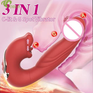 Damen G-Punkt Klitoris-Masturbator 3-in-1 Lippen-Einführung 100% Wasserdicht Multi-Frequenz-Vibration Orgasmus Rosen-<span class=keywords><strong>Vibrator</strong></span> - Product Image 1