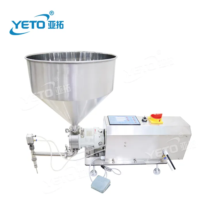 YETO-5-5000ml Shower Alcohol Gel Rotor Pump Filling Machine Body Cosmetic Cream Filler Dressing Mayonnaise filling machine