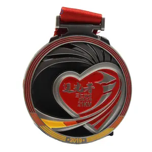 Miễn phí thiết kế kim loại biểu tượng tùy chỉnh danh hiệu và huy chương Ribbon huy chương Hợp kim kẽm huy chương