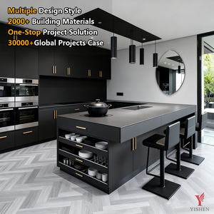 Armoire de <span class=keywords><strong>cuisine</strong></span> modulaire d'angle en bois laqué, écologique, ignifuge, moderne et luxueuse pour l'intérieur - Product Image 5